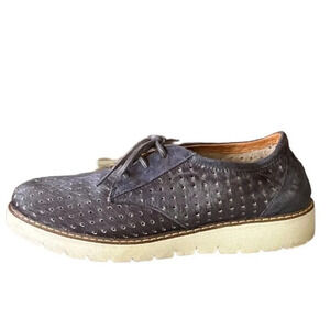 Bussola velvet Navy Lauren Pony Indigo women’s Perforated Lace Up Oxford  38